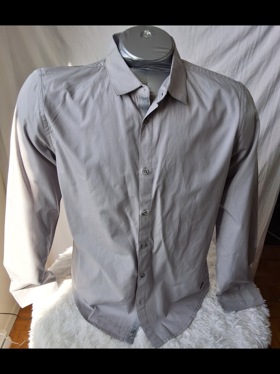Bench Other - Bench Men’s Button Down Shirt Medium – Grey Long Sleeve Casual Dress Shirt